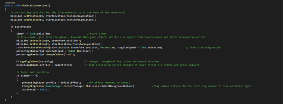 Updating scanner line
