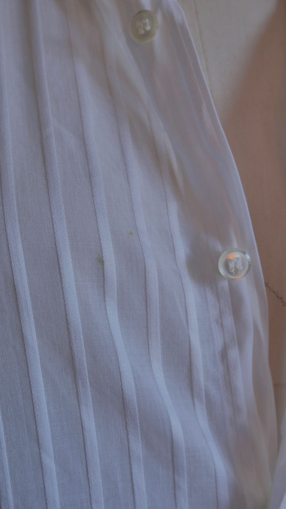 Thumbnail: 1970s White Sheer Stripe French Cuff Monogrammed Button Down "DTC"