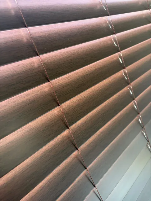 freshly cleaned blinds from dust