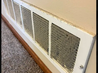 Dusty Vent before a sparkling homes deep cleaneep