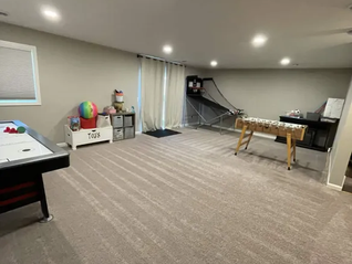 freshly vacuumed play room after a sparkling homes clean