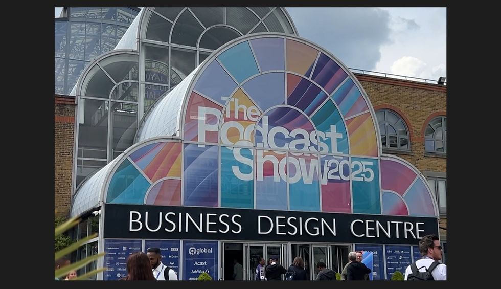 The outside of the podcast show 2025 in Islington, London