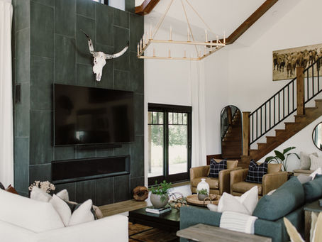 new build style home Iowa ranch design masculine modern farmhouse dark moody organic element shouse construction 