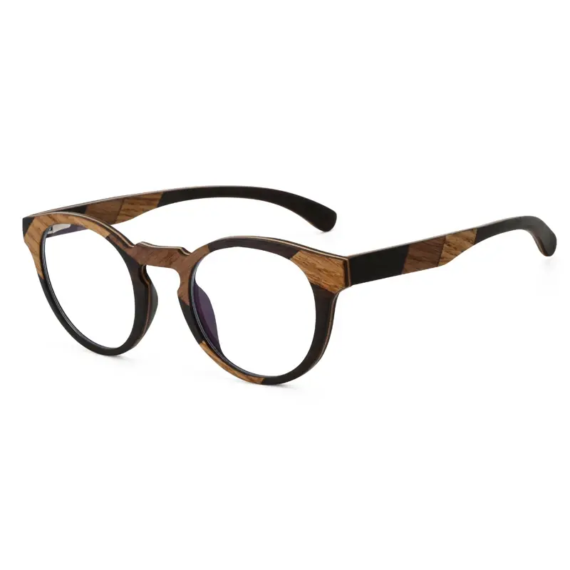 Thumbnail: Handmade Vintage Round Wood Sunglasses Women Men  Walnut Ebony Wooden Frame