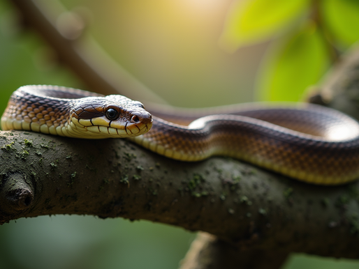 A beautiful snake waiting to shed its skin