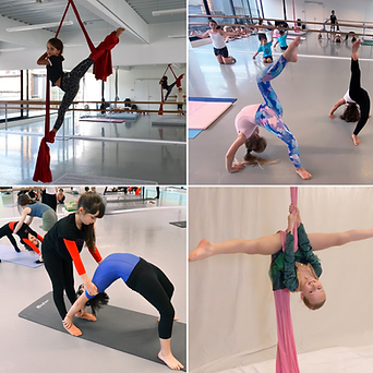 Acrobaties et tissu aérien