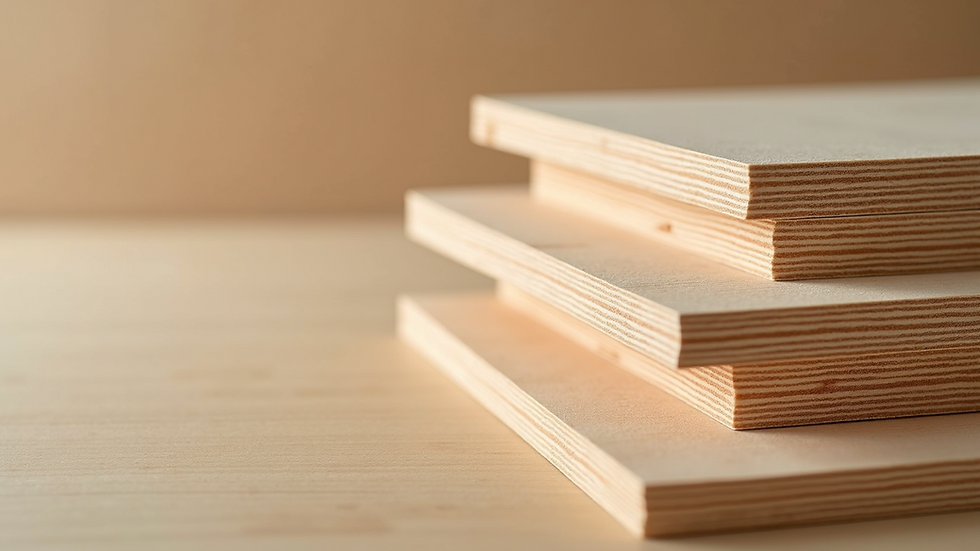 Close-up view of stacked S4S balsa wood planks showing smooth surfaces