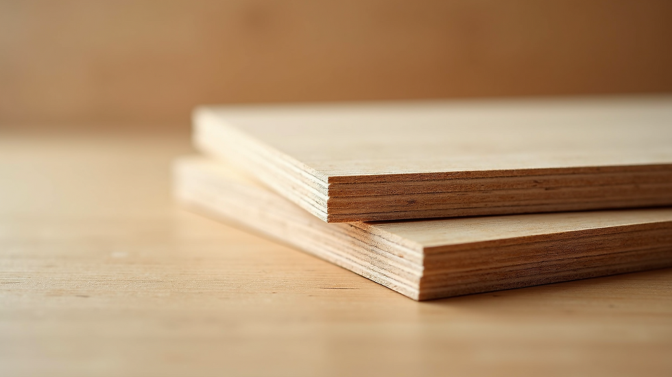 Close-up view of stacked balsa wood sheets showing grain and texture