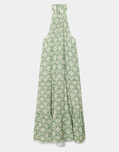 Vestido halter estampado verde