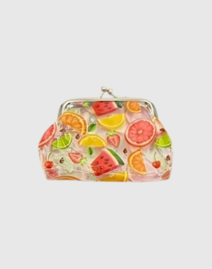 Monedero fruta transparente