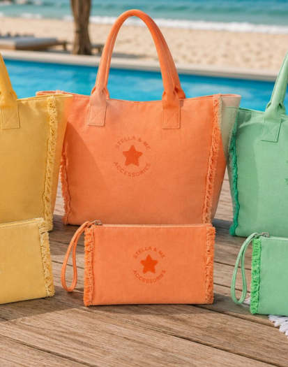 Bolso cremallera y flecos naranja