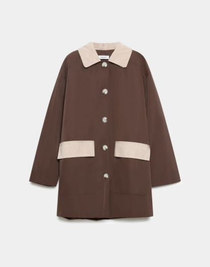 Miniatura: Gabardina larga marrón