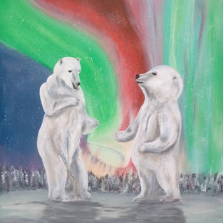 Obraz "Polarne zaloty" 50 x 50 cm.
