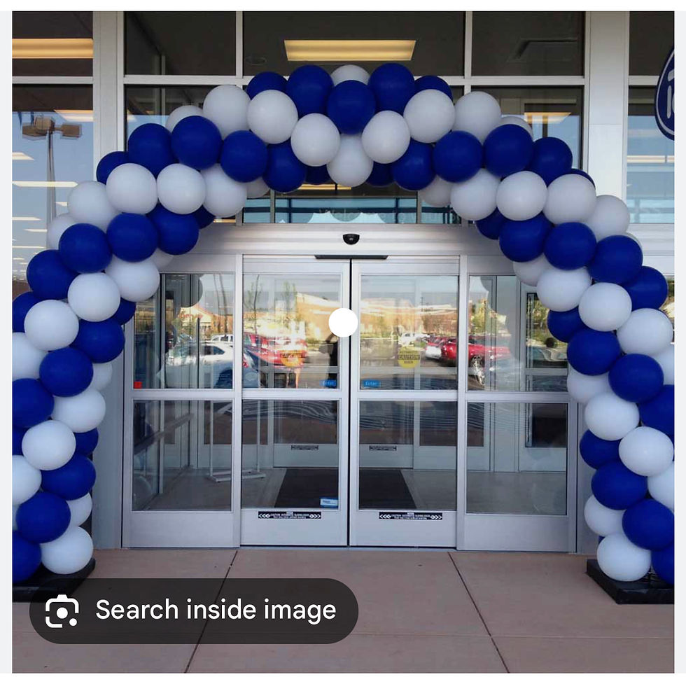 Blue and white balloon arch decorations 