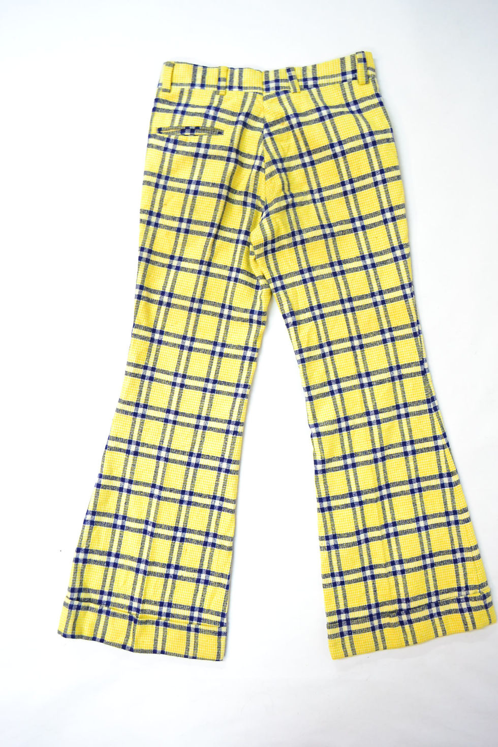 Thumbnail: Vintage 70's Wollen Flared Broek Geel 31