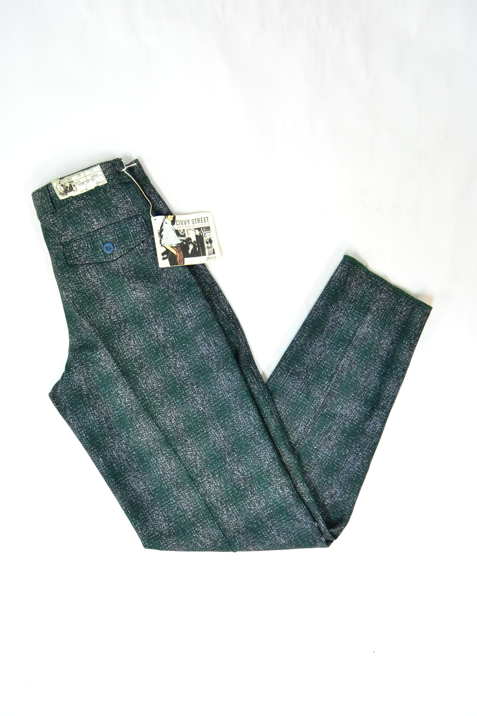 Deadstock Vintage 80's Levi's Wolmix Civvy Street Italian Made Broek Groen 28