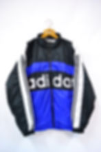 1992 Vintage Adidas Spellout Sport Jack Zwart Blauw L