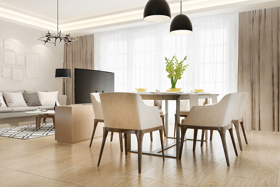 Modern dining area by luxury home services Egypt.