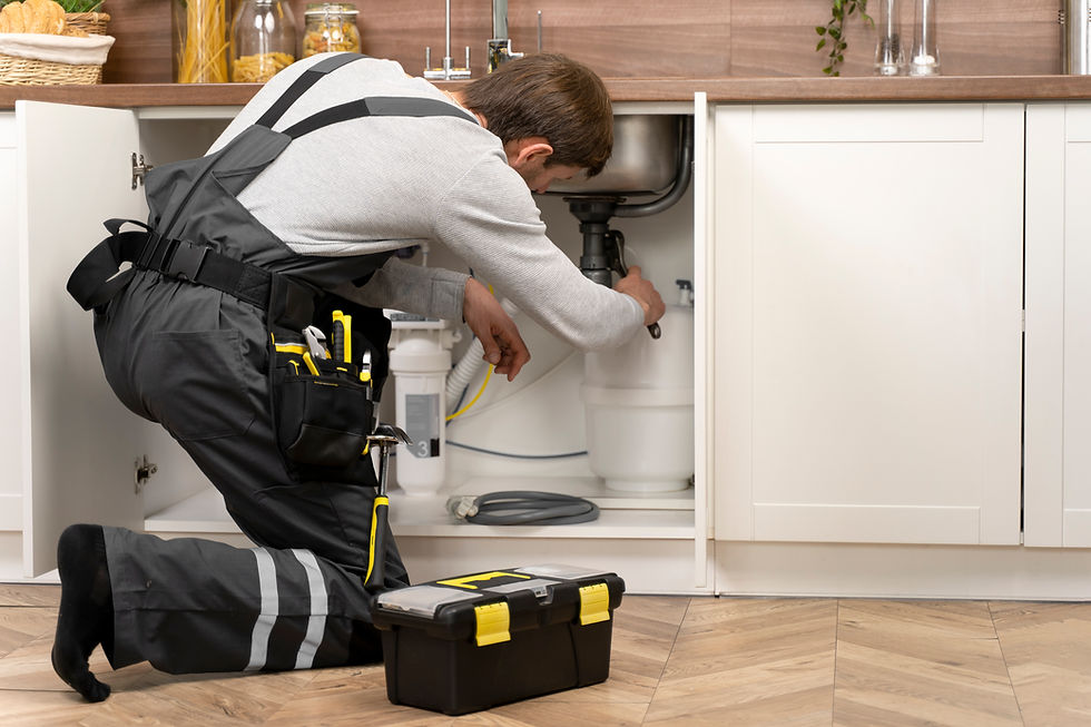 Plumber providing luxury home services Egypt in a kitchen
