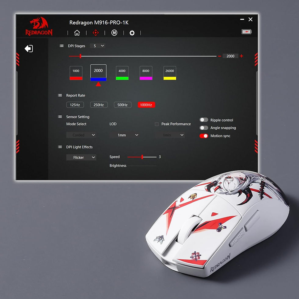 Thumbnail: Redragon M916AK PRO 3-Mode Anime 42G Ultra-Light 26K DPI Full Programmable Butto