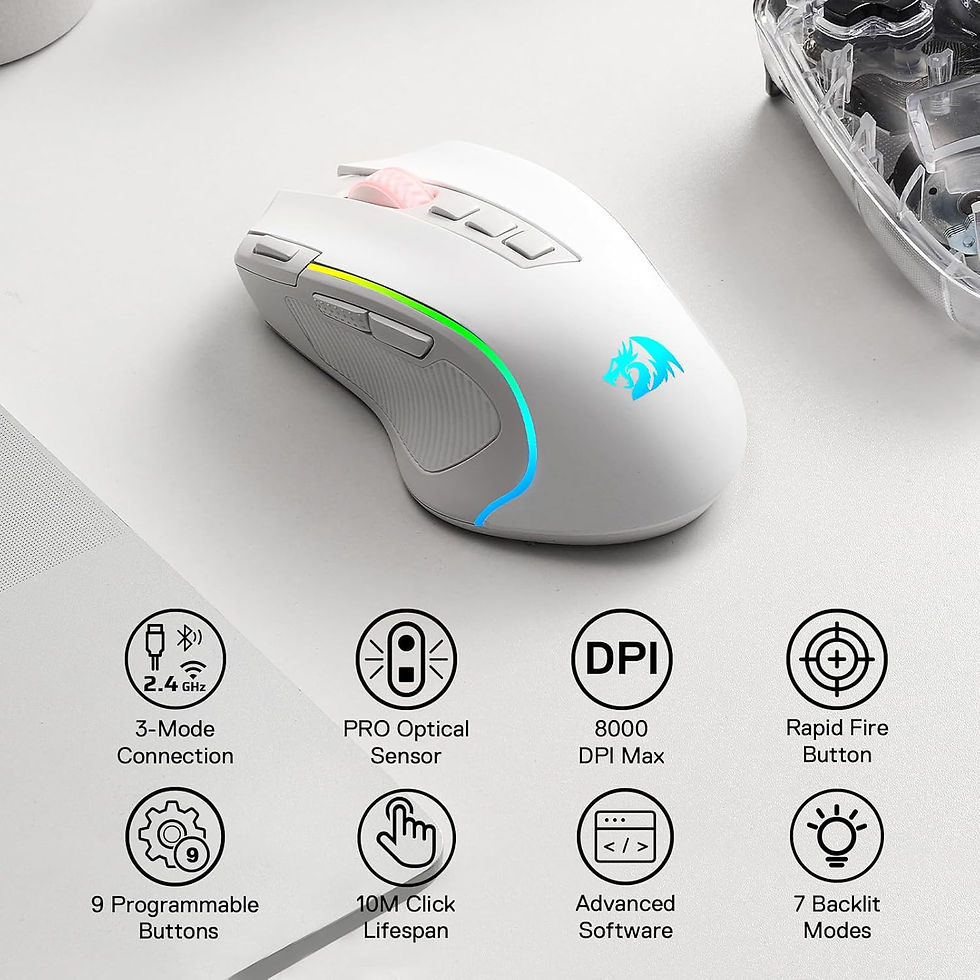 Thumbnail: Redragon M612 PRO RGB 8000 DPI Wired/Wireless 9 Programmable Buttons 6 Backlit M