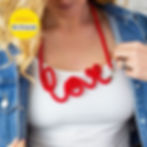 Red love word necklace