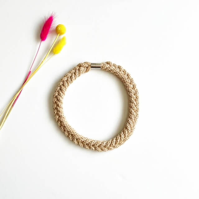 Thumbnail: Coffee coloured cotton necklace sustainable materials