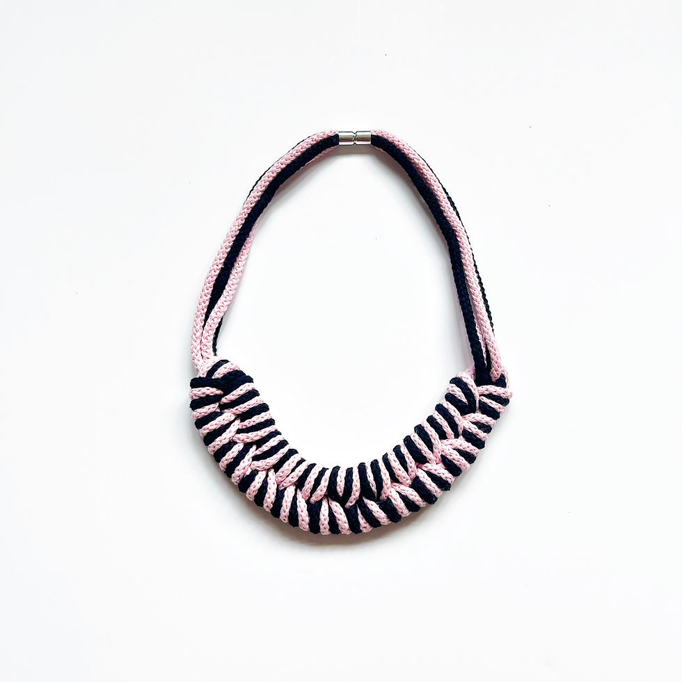 Blush Pink and Black Necklace