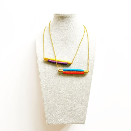 colourful rope statement necklace Twila handmade in London