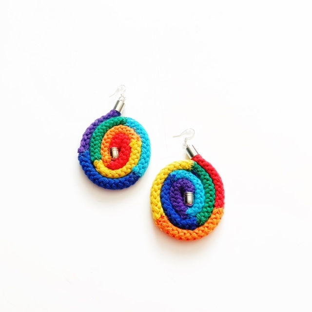 Thumbnail: Handmade eco-friendly rainbow earrings