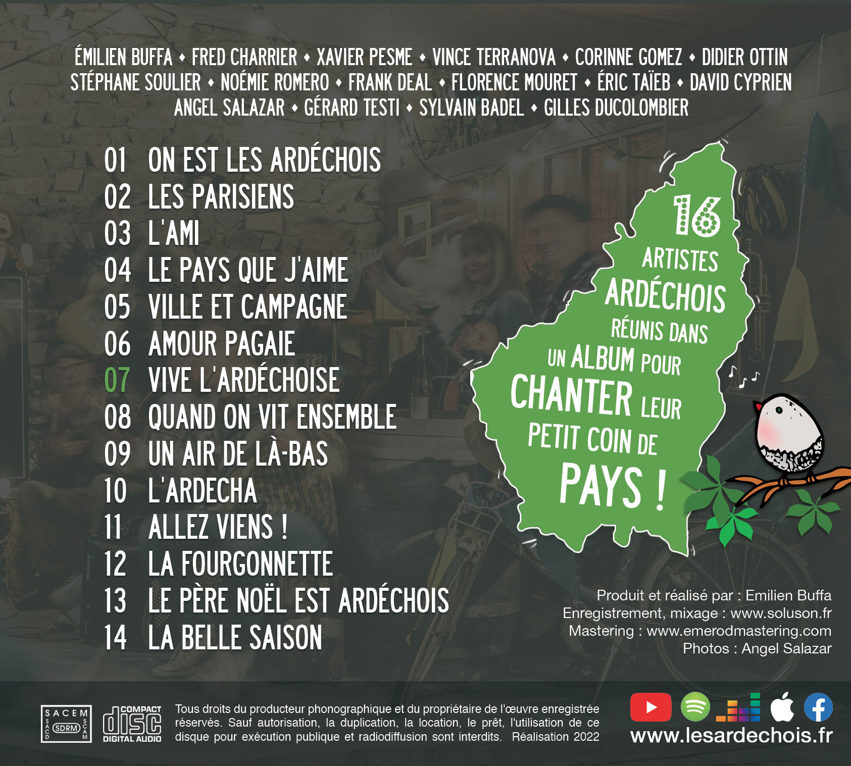 Paroles des chansons du premier album du groupe les Ardéchois