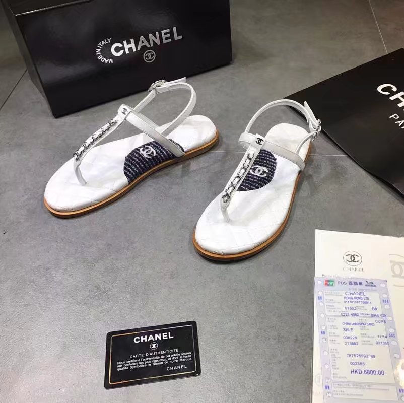 Thumbnail: CHANEL Chain Leather Sandals