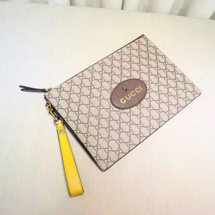 Thumbnail: GUCCI Monogram Zip Top Leather Wallet Purse