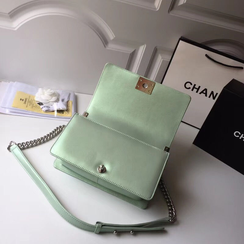 Thumbnail: CHANEL Le Boy Flap Calfskin Leather Bag