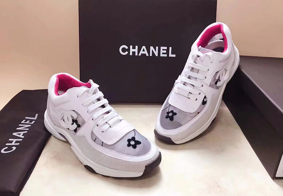 Thumbnail: CHANEL Calfskin Mesh Casual Sneakers