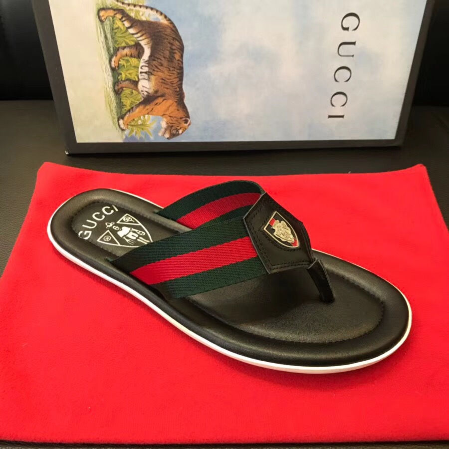 Thumbnail: GUCCI Leather Slippers