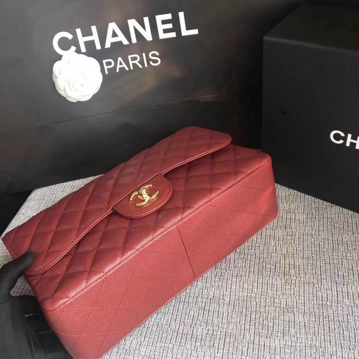 Thumbnail: CHANEL Quilted Calfskin Caviar Flap Leather Bag