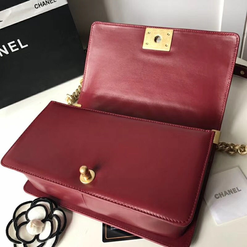 Thumbnail: CHANEL Le Boy Flap Calfskin Leather Bag