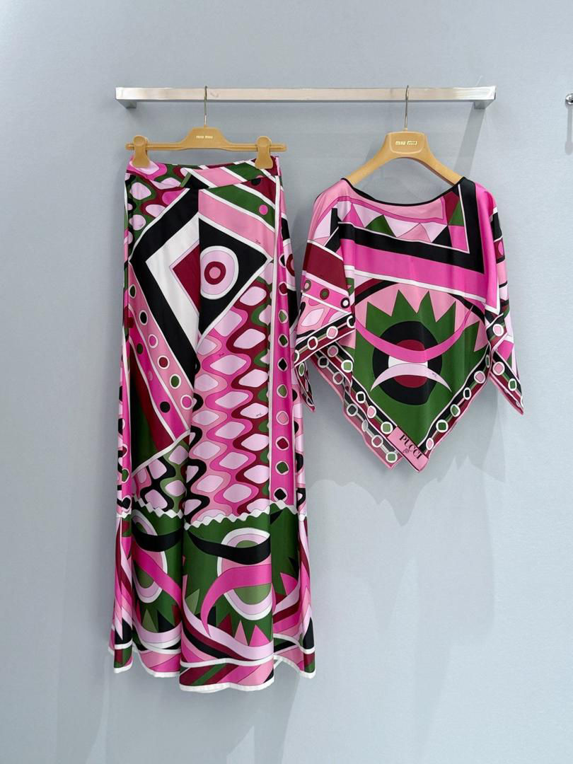 Miniatura: Emilio Pucci Vivara Print Cape Women's Multicolor Blouse Pink Top
