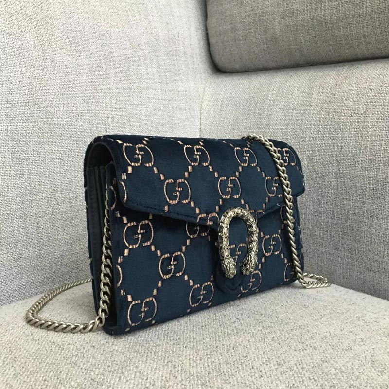 Thumbnail: GUCCI Dionysus GG Velvet Mini Chain Bag