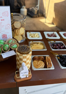 charcuterie cart at a super bowl party