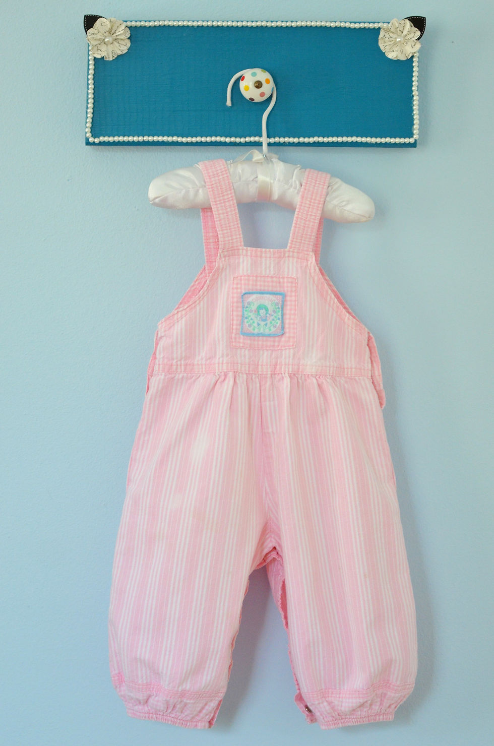 Thumbnail: OshKosh Pink Seersucker Overalls