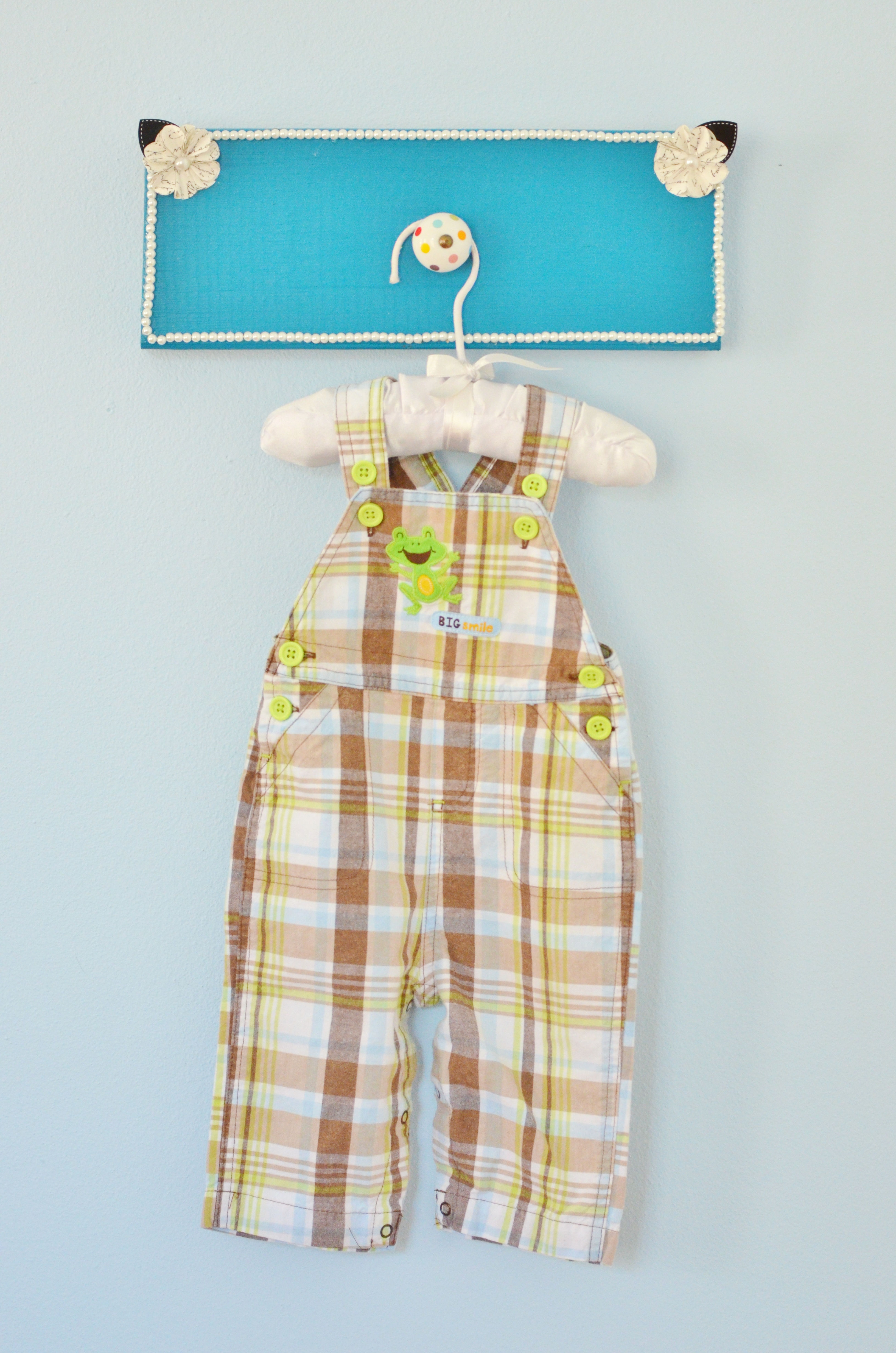 Carter's Brown, Green and Blue Plaid Frog Overalls