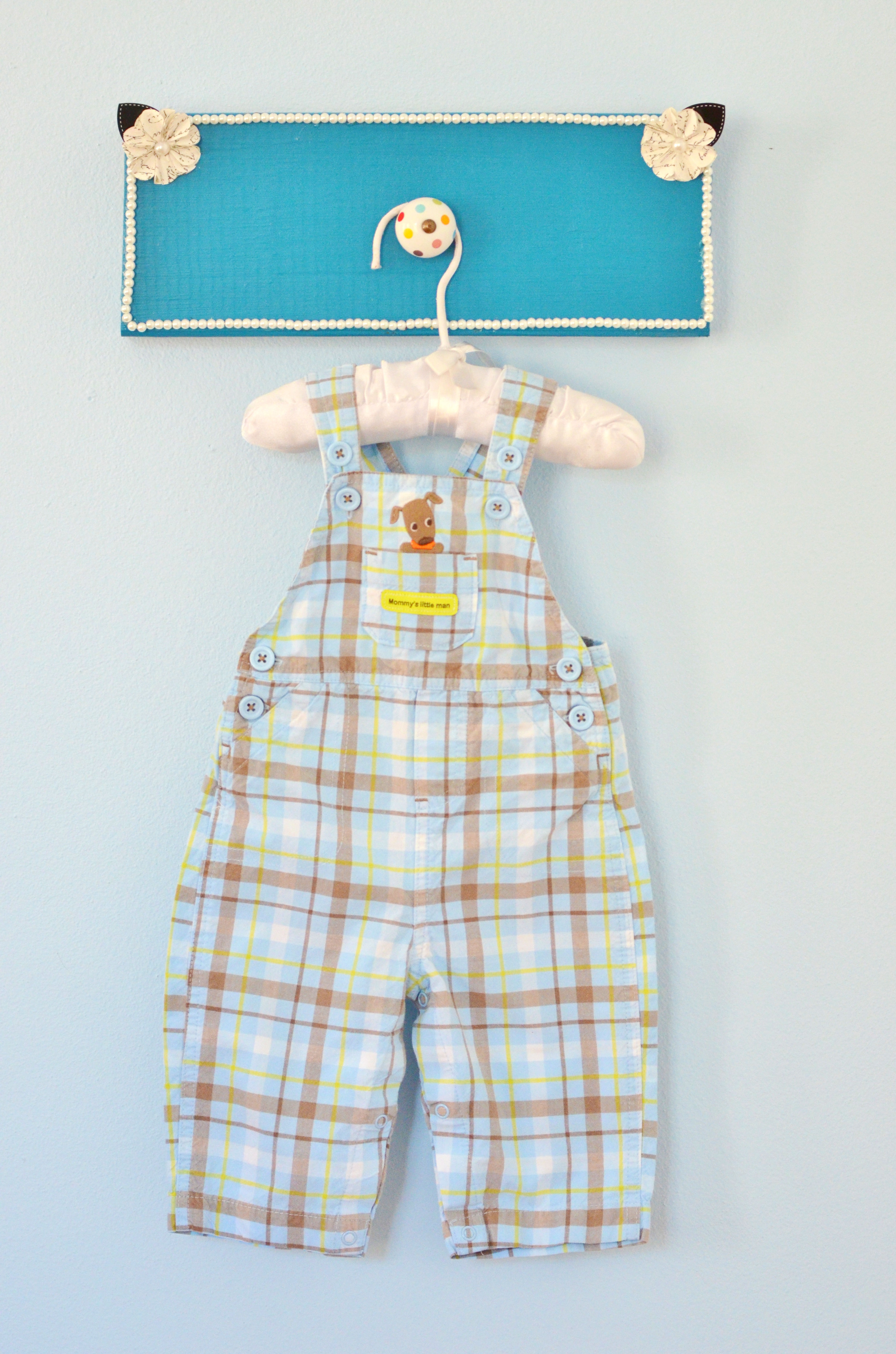 Carter's Blue, Brown and Green Plaid Puppy Overall