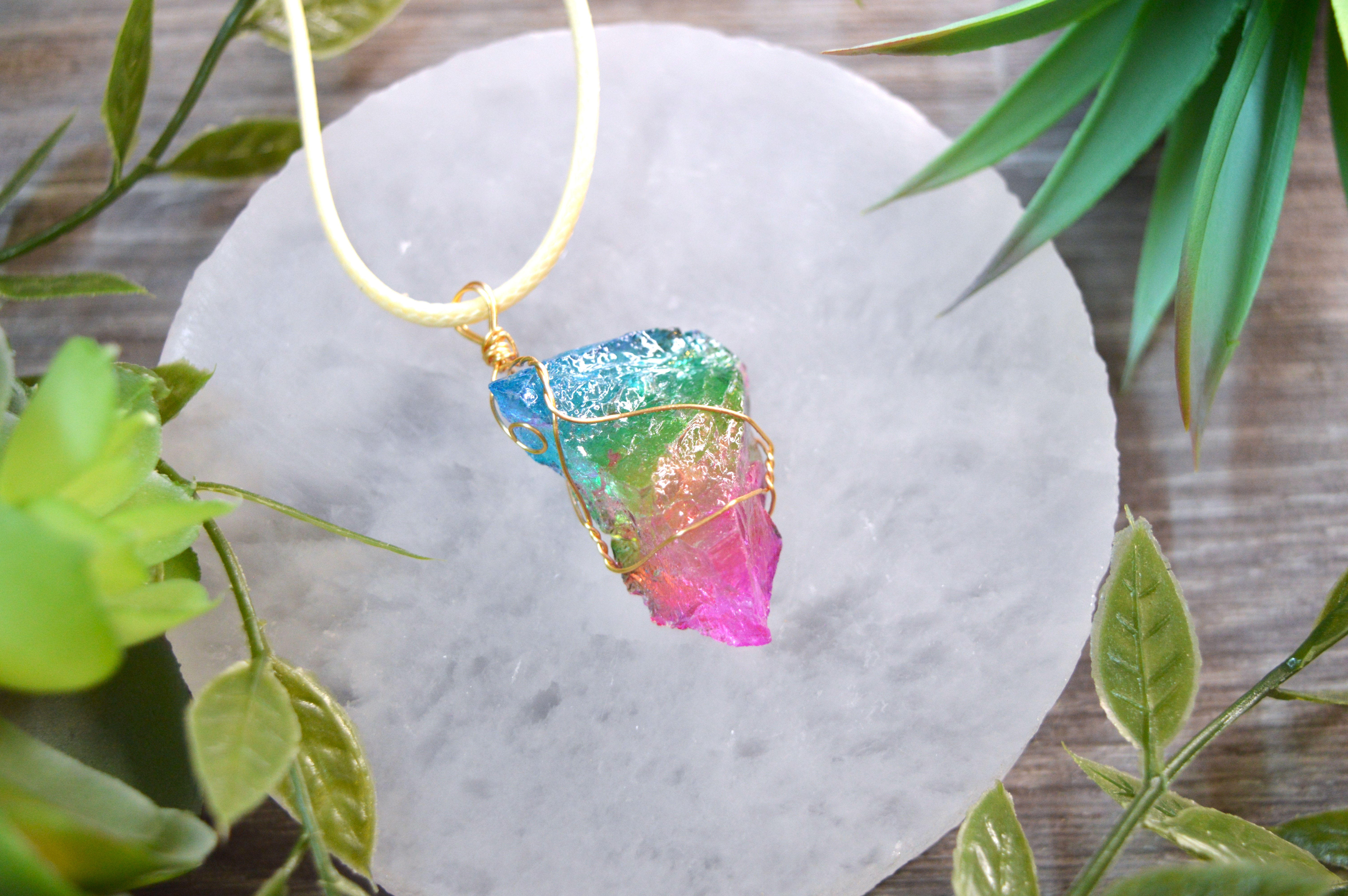 Coloured Quartz Pendant