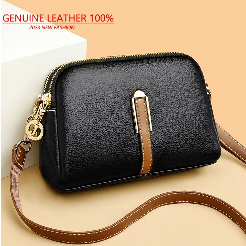 Women Handbag Designer Cowhide Flap Bag Luxury Women's Messenger Bags Crossbody