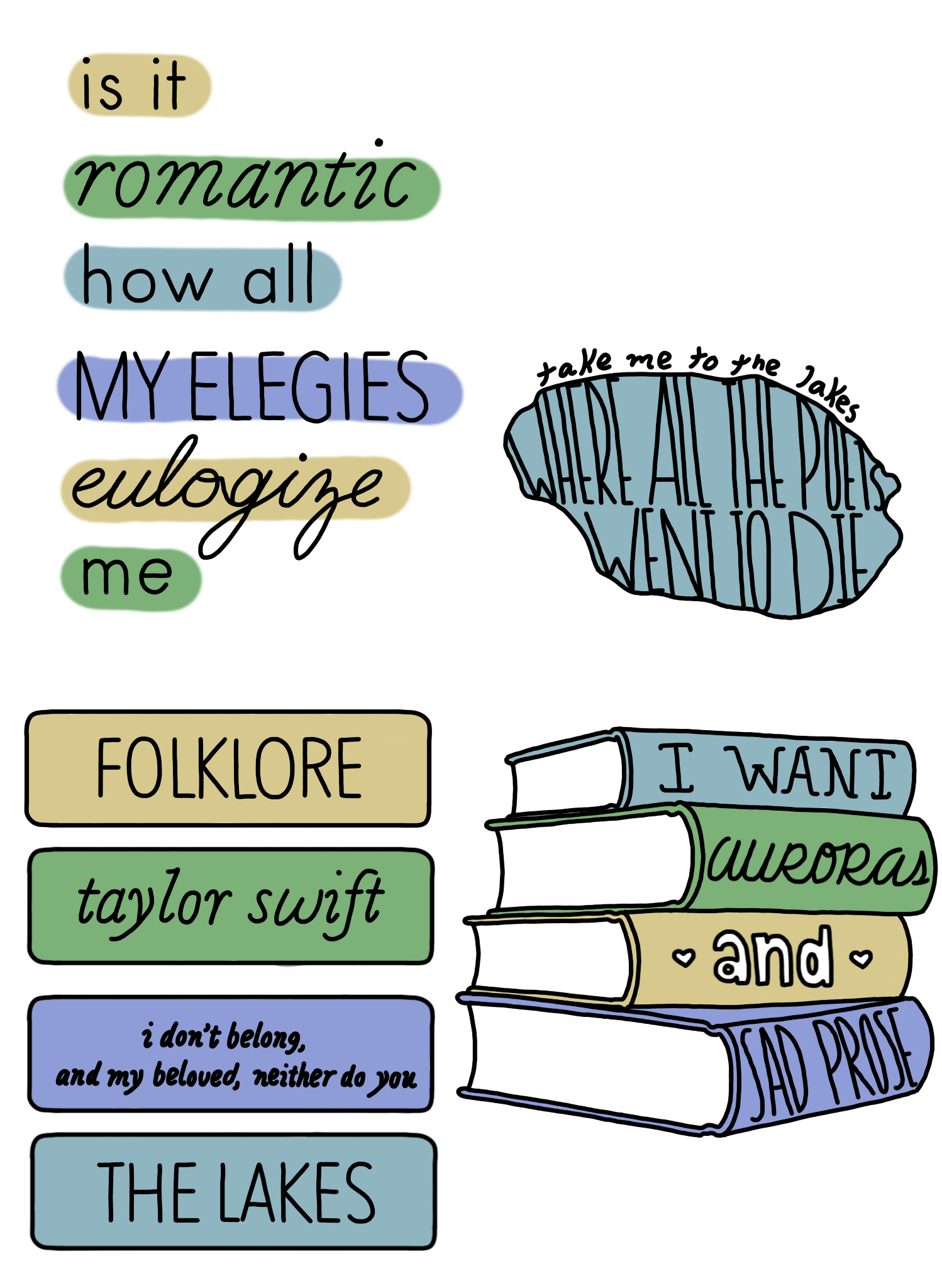 "The Lakes" Folklore Sticker Pack