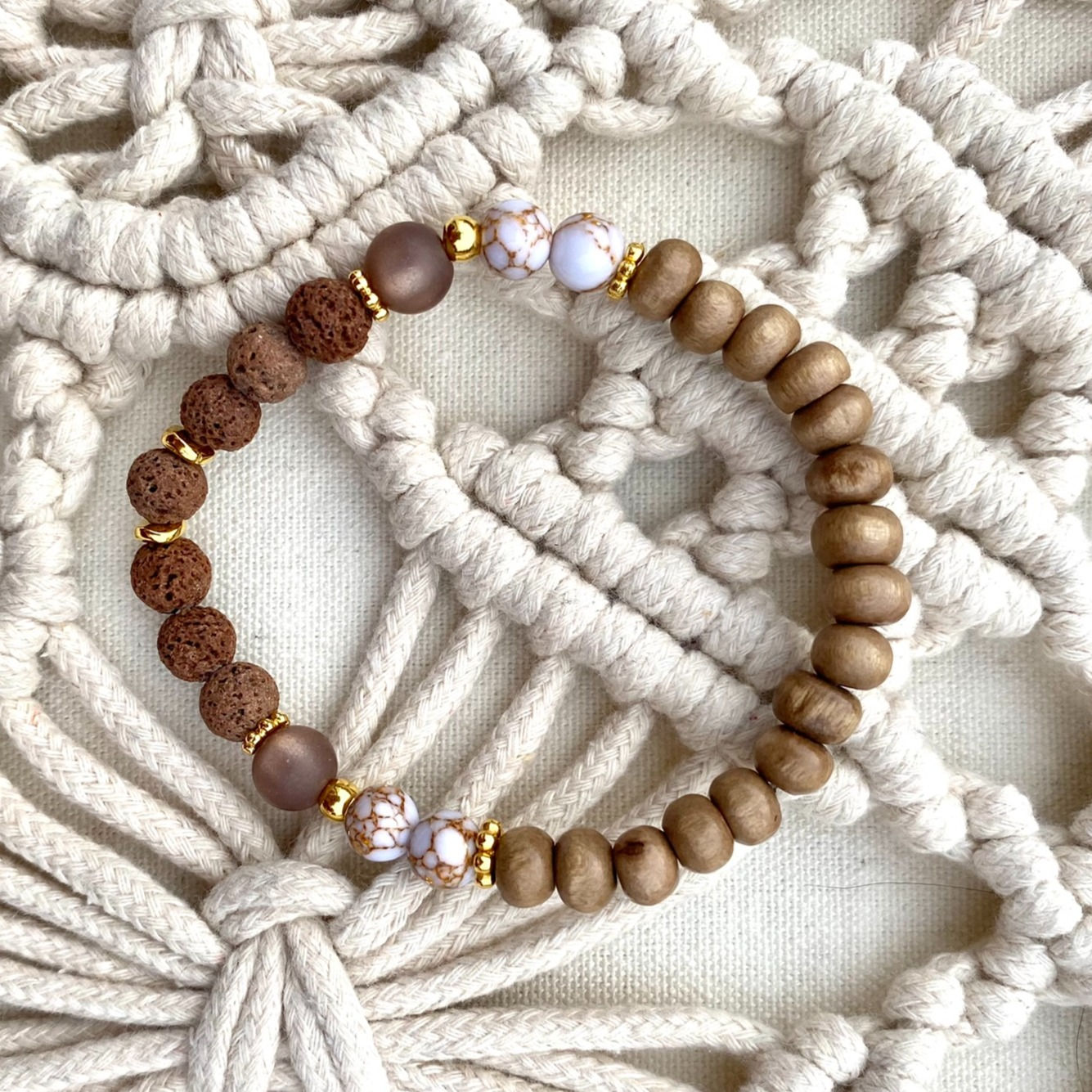 Diffuser-Armband EARTH - mit Lava Perlen