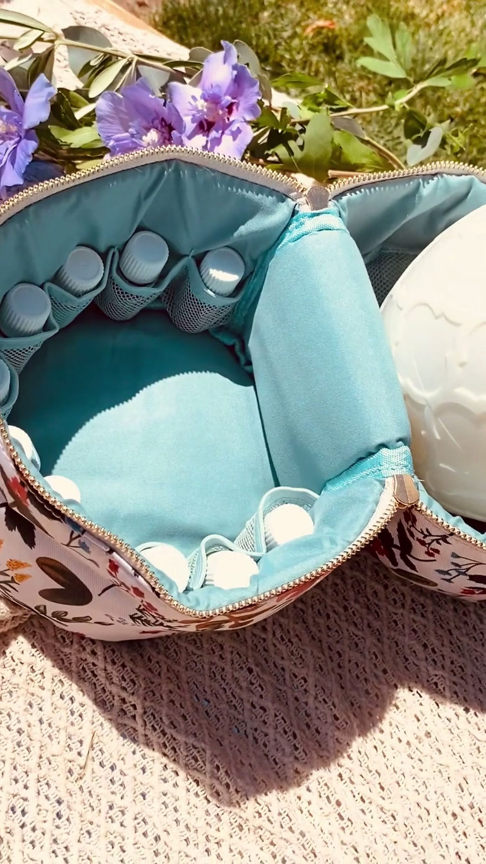 Miniaturbild: Diffuser-Tasche inkl. Halterungen für ätherische Öle-Flaschen