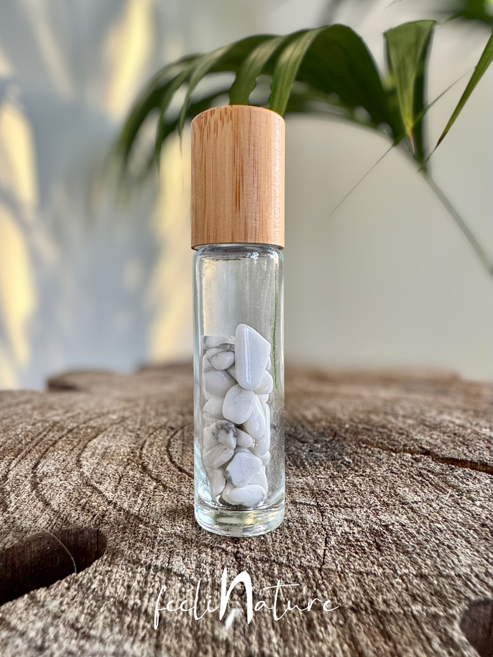 Miniaturbild: Magnesit Edelstein Roll On Flaschen Bambusdeckel